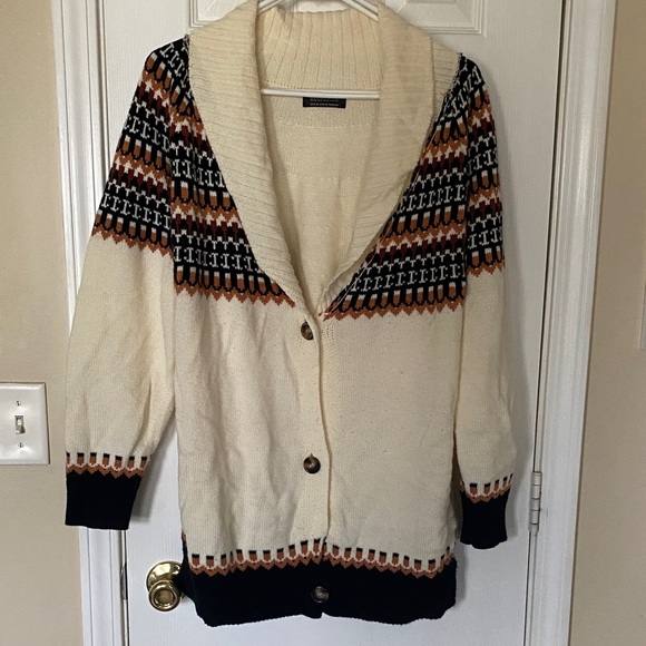 BloomChic Sweaters - Bloomchic Cream and Black Patterned Women's Cardigan